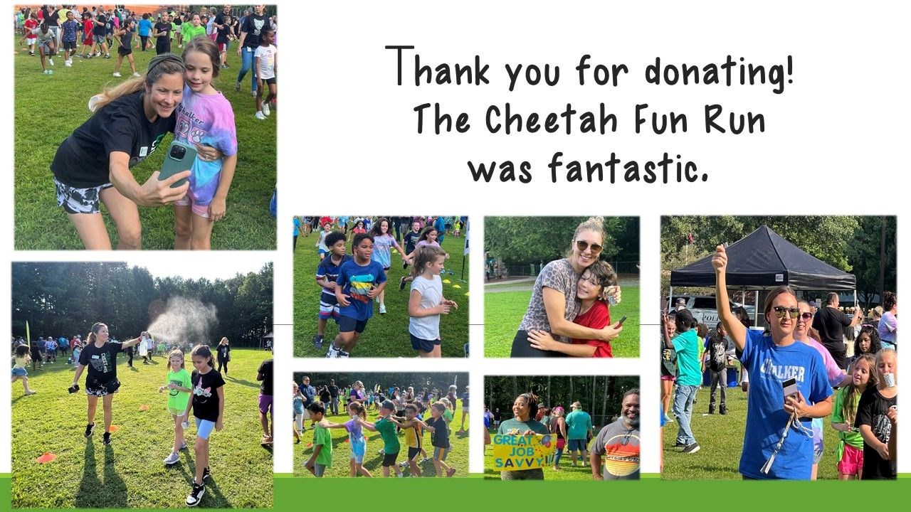 Thank you for donating. The Cheetah fun run was fantastic.